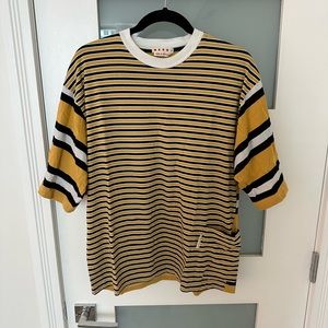 Marni Boxy Fit Contrast Stripe T-Shirt